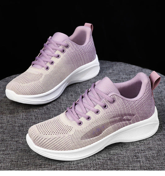 Breathable Flying Woven Sneakers - Purple